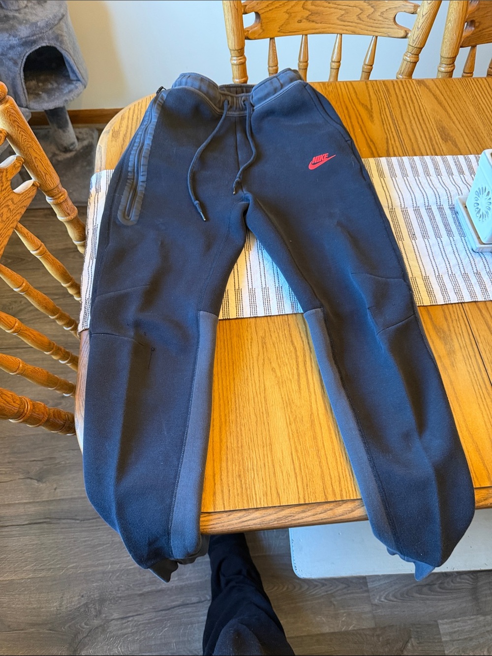 Nike Black Sweat Joggers with Red Swoosh